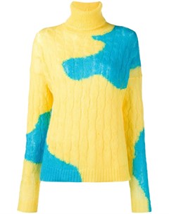 Двухцветный свитер с узором косичка Delpozo