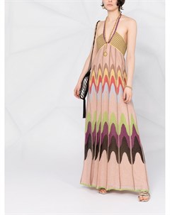 Платье с вырезом халтер и абстрактным принтом M missoni