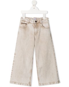 Широкие джинсы с эффектом потертости Brunello cucinelli kids