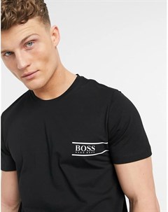 Черная футболка с логотипом на груди Boss bodywear