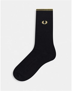 Черные носки с логотипом и окантовкой Fred perry