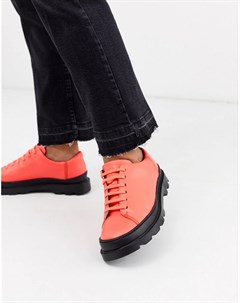 Красные туфли на шнуровке и плоской подошве Camper
