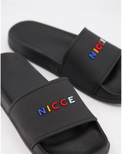 Черные шлепанцы с логотипом Dallas Nicce