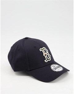 Темно синяя бейсболка с камуфляжным логотипом команды Boston Red Sox 9FORTY New era