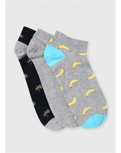 Короткие носки с жаккардом бананы Ostin