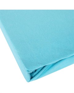 Простыня на резинке 2 спальная Elastic цвет голубой Janine