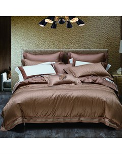 Комплект постельного белья семейный Jacquard коричневый Pappel