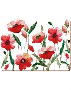 Набор подставок под горячее Watercolour Poppy 22 8x30см 6шт Creative tops