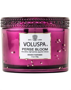Свеча ароматическая Пурпурный цветок в стеклянном подсвечнике с крышкой Voluspa