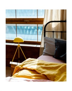 Пододеяльник 1 5 спальный льняной Essential 150х200см горчичного цвета Tkano