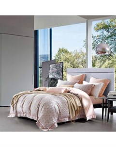 Комплект постельного белья 1 5 спальный серо розовый Pappel