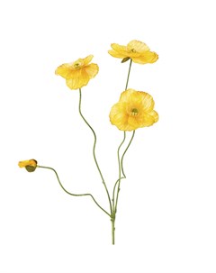 Искусственные цветы Мак 56см желтый Silk-ka