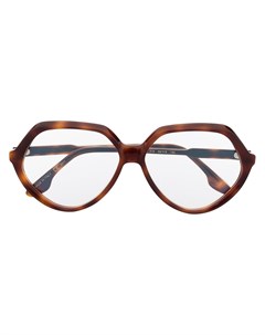Очки в геометричной оправе черепаховой расцветки Victoria beckham eyewear