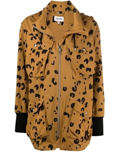 Пальто с капюшоном и леопардовым принтом Kenzo