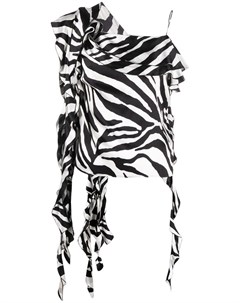 Блузка асимметричного кроя с зебровым принтом Blumarine
