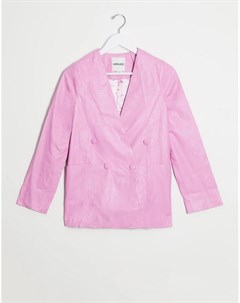 Ярко розовый пиджак из искусственной кожи Unique21