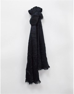 Очень мягкий большой шарф с бахромой по краям черного цвета Glamorous