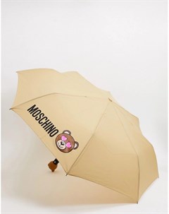 Темно бежевый зонт Moschino