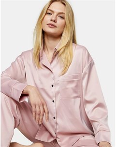 Розовая атласная пижама Topshop