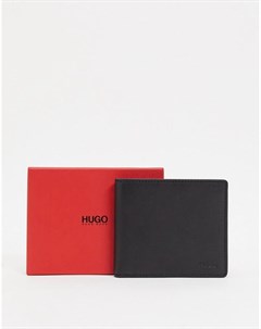Черный кожаный бумажник Subway Hugo