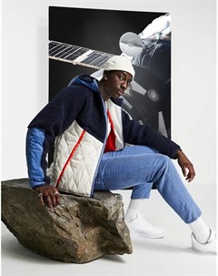 Темно синяя куртка на молнии с капюшоном и вставками из флиса Heritage Essentials Winter Nike
