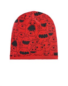 Красная трикотажная шапка с принтом Монстры детская Catya