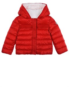 Красная стеганая куртка с капюшоном детская Moncler