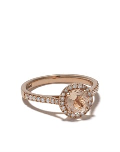 Золотое кольцо Halo Tearoom с морганитом и бриллиантами Astley clarke