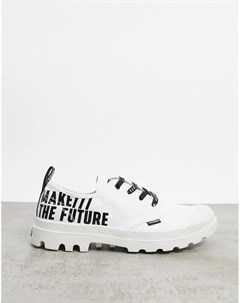 Белые кроссовки с надписями pampa ox future Palladium
