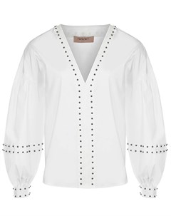 Белая блуза с декором клепками Twinset
