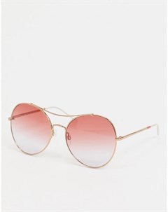 Розово золотистые круглые солнцезащитные очки Tommy hilfiger