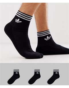 Набор из 3 пар черных носков по щиколотку Adidas originals
