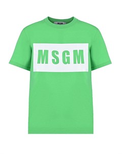 Зеленая футболка с логотипом Msgm