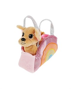 Мягкая игрушка Собачка в радужной сумочке 15 см Мой питомец
