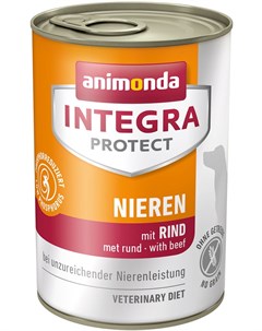Integra Protect Dog Nieren Renal для взрослых собак при хронической почечной недостаточности с говяд Animonda