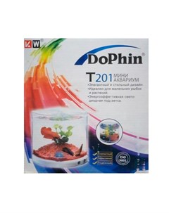 Аквариум T201 пластик 1 4 л трехцветная подсветка 1 шт Dophin