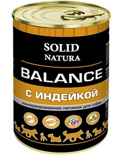 Balance для взрослых собак с индейкой 340 гр Solid natura