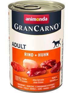 Gran Carno Original Adult Rind Huhn для взрослых собак с говядиной и курицей 400 гр Animonda