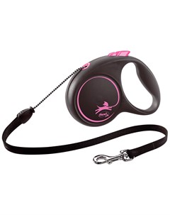 Black Design Cord тросовый поводок рулетка для животных 5 м размер M розовый 1 шт Flexi