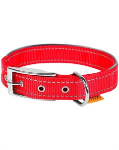 Ошейник нейлоновый для собак двойной со светоотражающей вставкой красный 40 мм 60 72 см Dog Extreme  Collar