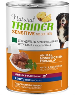 Natural Sensitive No Gluten Medium Maxi Adult Lamb безглютеновые для взрослых собак средних и крупны Trainer