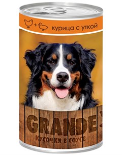 Grande для взрослых собак кусочки с курицей и уткой в соусе 1250 гр Vita pro