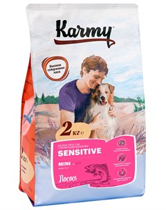 Sensitive Mini для взрослых собак маленьких пород с чувствительным пищеварением с лососем 2 кг Karmy