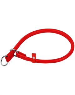 Ошейник удавка рывковый кожаный круглый для собак красный 6 мм 30 см WauDog Glamour 1 шт Collar