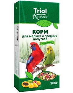 Standard корм для средних и мелких попугаев с фруктами 500 гр Триол