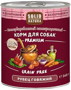 Premium беззерновые для взрослых собак с рубцом говяжьим 240 гр Solid natura