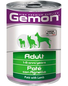 Dog Adult для взрослых собак всех пород паштет с ягненком 400 гр Gemon