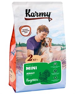 Mini Adult для взрослых собак маленьких пород с индейкой 2 кг Karmy