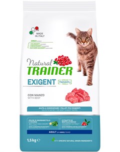 Natural Exigent Cat With Beef для привередливых взрослых кошек с говядиной 1 5 кг ламистер Trainer