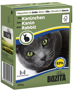 Chunks In Sauce Rabbit для кошек и котят с кроликом в соусе 370 гр Bozita